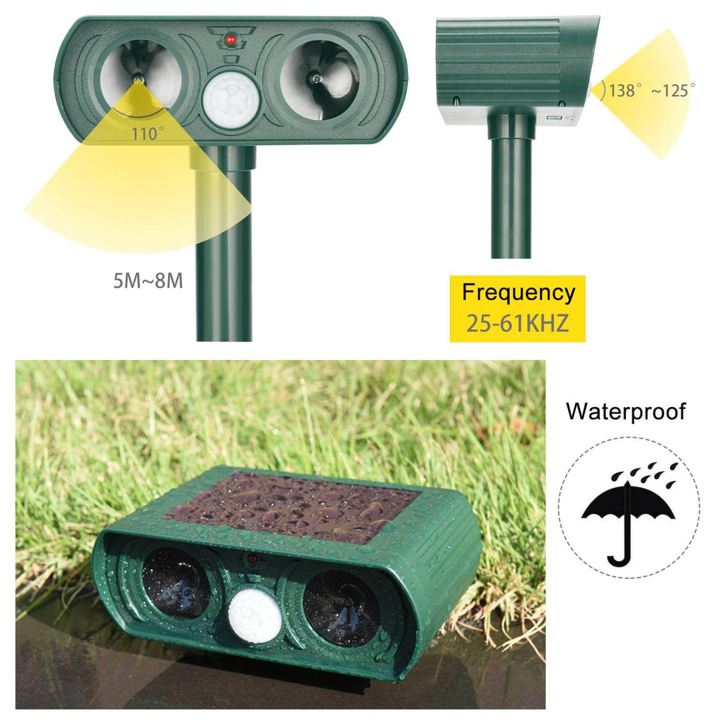 Solar Power Ultrasonic Dyre Skadedyr Avskrekker Infrarød Sensor Vanntett Dyre Avskrekker Luvikno