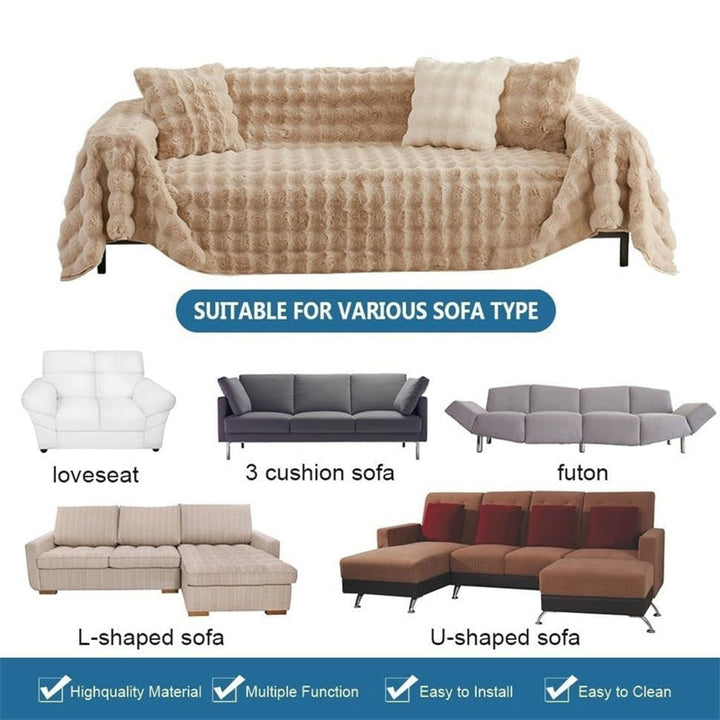Premium Faux Fur Non-Slip Sofa Covers | Luvikno