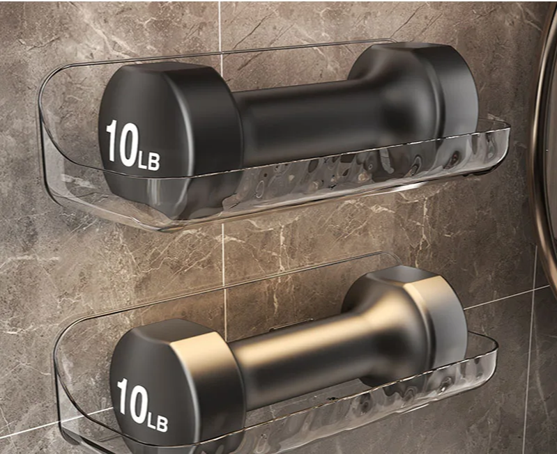 ClearGrip Akrylveggregal uten boring – Transparent baderegale for kosmetikk, sjampo og mer Luvikno