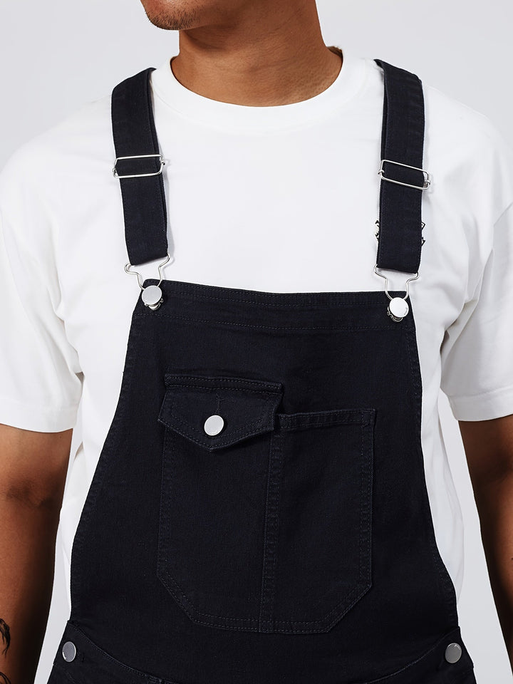 Luvik | Yksivärinen Pestävä Denim Haalarit Taskuilla