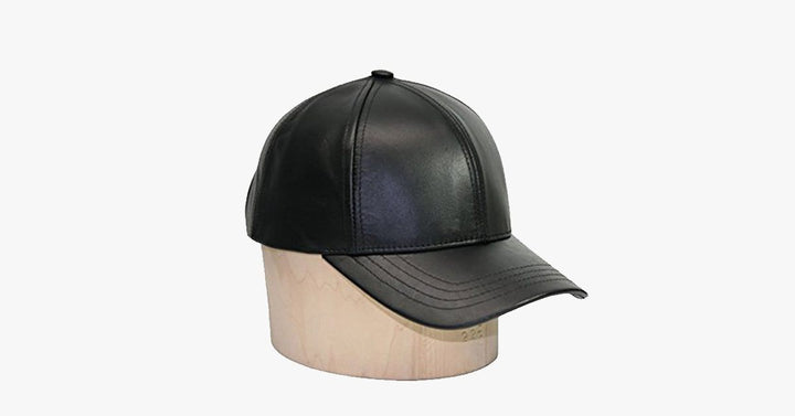 Svart lær justerbar baseball caps | Luvikno