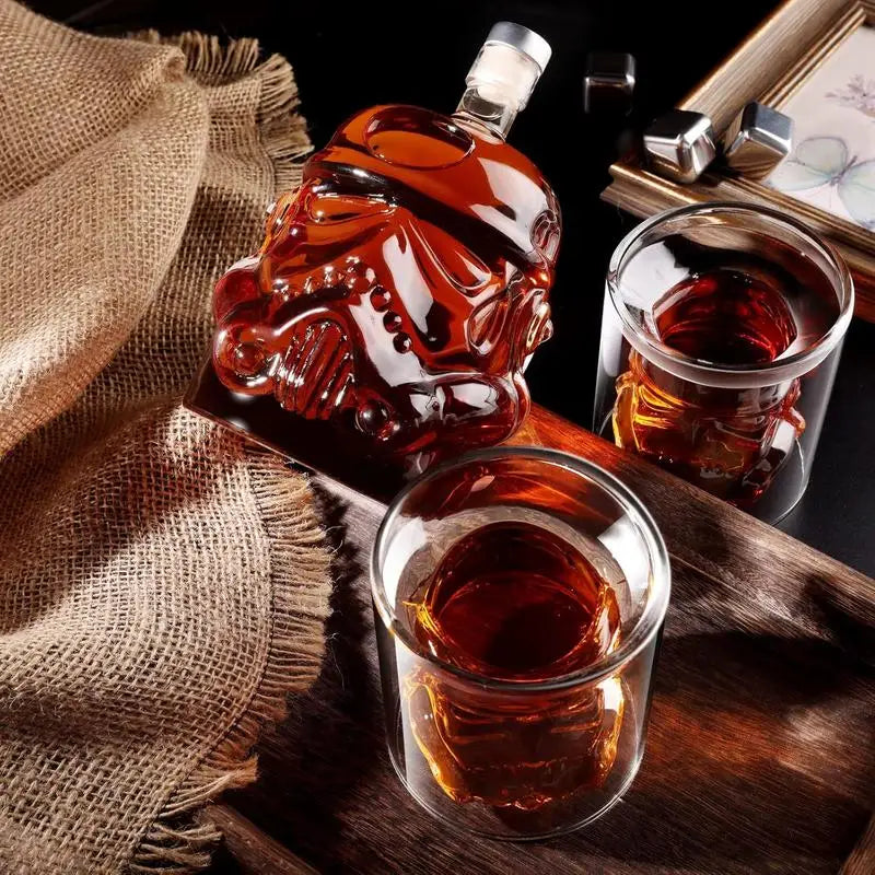 3 stk Kreativ Whiskey Dekanter med 2 Glass Bar Verktøy | Luvikno