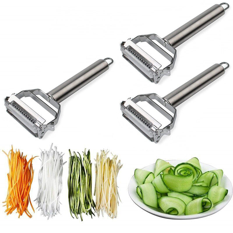 Ultra Sharp Rustfritt Stål Multi-funksjon Grønnsaksskreller & Julienne Cutter | Luvikno