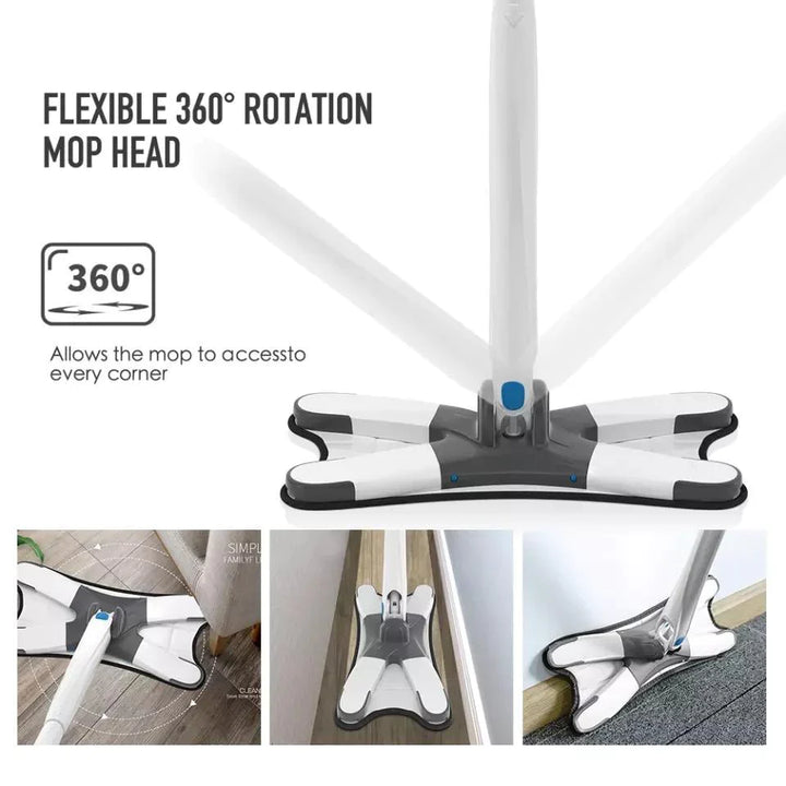 360 Grad X-Type Selvrengjørende Gulvrengjørings Flat Mopp Luvikno