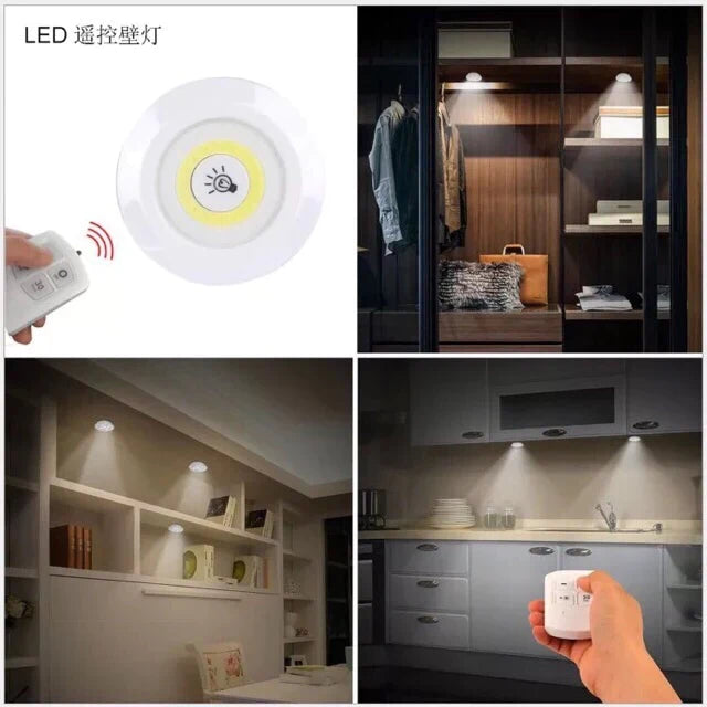 3 stk trådløse LED-lamper kleslys med fjernkontroll Luvikno