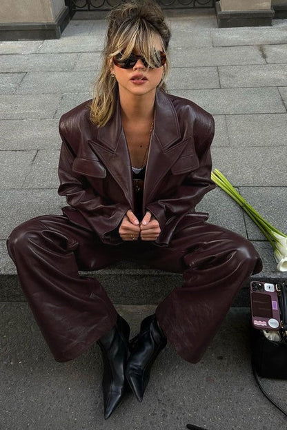 Luvik | Pitkä takki nahka-setti