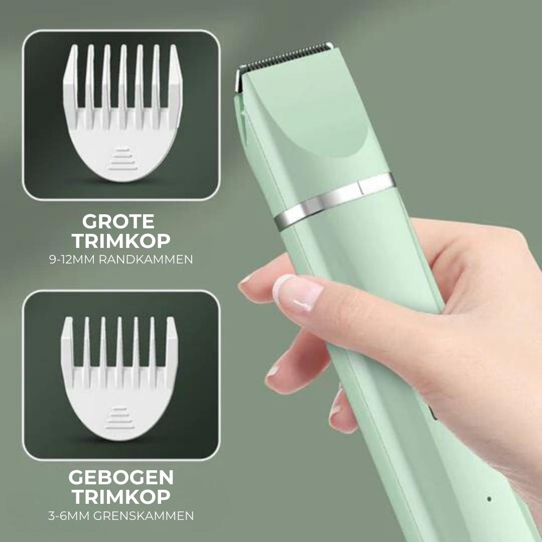 Luvikno | Tierpleieverktøy Groomilo 4-i-1 | Stille & Oppladbar | For Pels & Negler | Hvit-Grønn