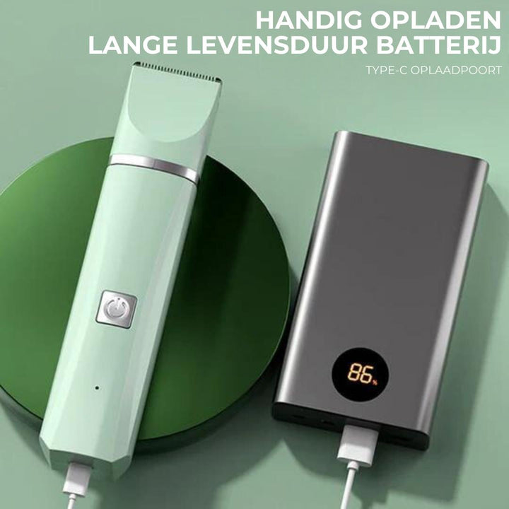 Luvikno | Tierpleieverktøy Groomilo 4-i-1 | Stille & Oppladbar | For Pels & Negler | Hvit-Grønn