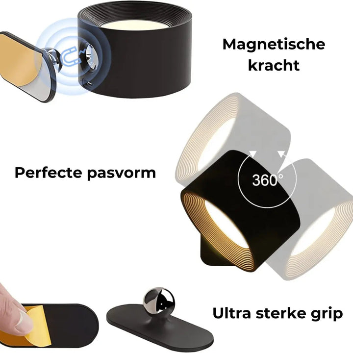 Luvikno | Vegglampe Oppladbar Trådløs 360°
