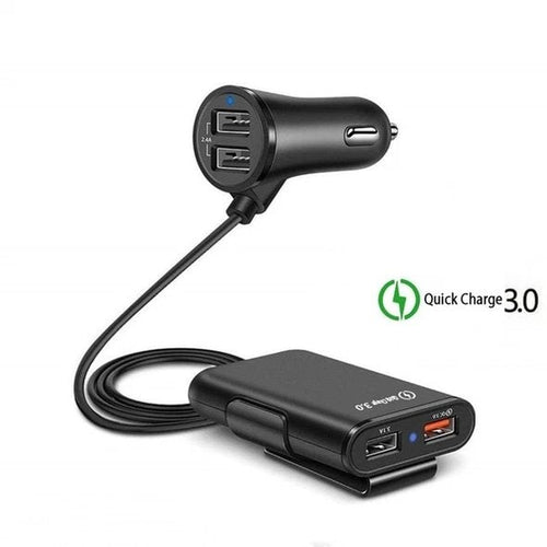 4-Port USB billader med forlengelseskabel | Luvikno