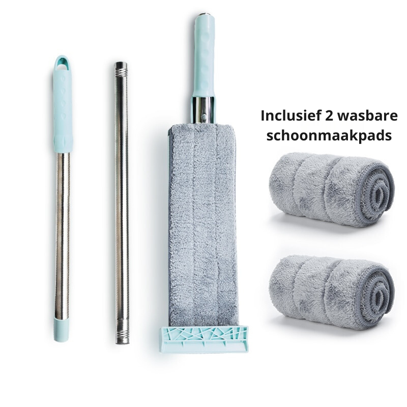 Luvikno | Gulvmopp FlexiWisch EasyMop | Med Twist-Vri Funksjon | 2 Vaskbare Puter | Lett & Kompakt | Brukes Uten Bøtte