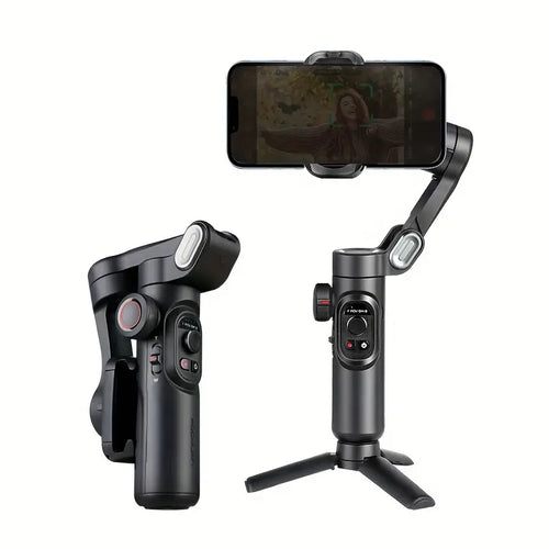 Luvikno | SmartPro Håndholdt Gimbal Stabilizer - Sammenleggbar Smartphone Video Vlog PTZ Stabilizer for iPhone, Android og Samsung