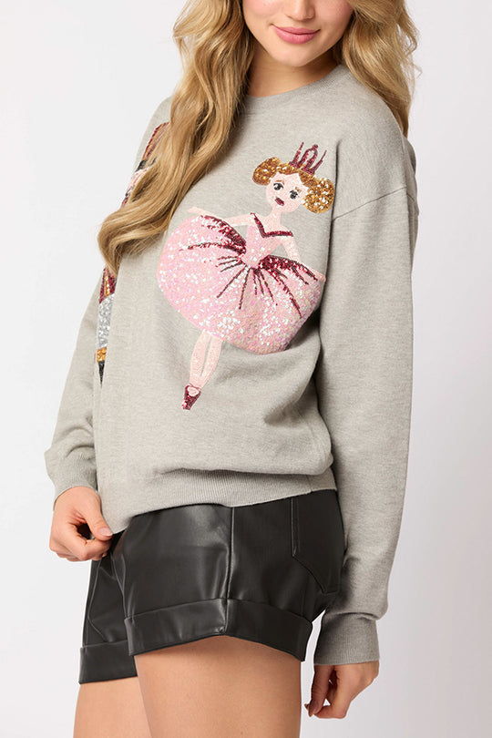 Luvik | JuleSoldat Glitrende Mote Løs Sweatshirt