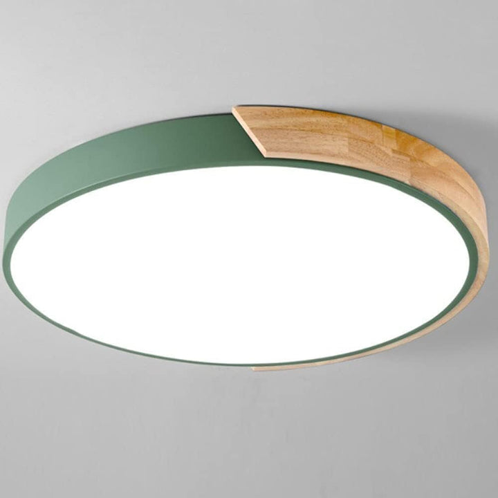 LED Taklampe med Treakent Ramme Luvikno
