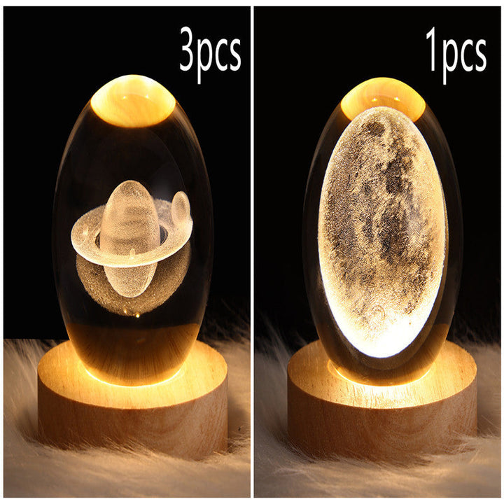 3D Galaxy Crystal Ball LED Nattlys | Luvikno