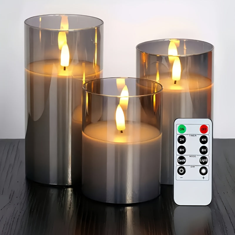 GlowLights – Sett med 3 LED-lys med fjernkontroll Luvikno