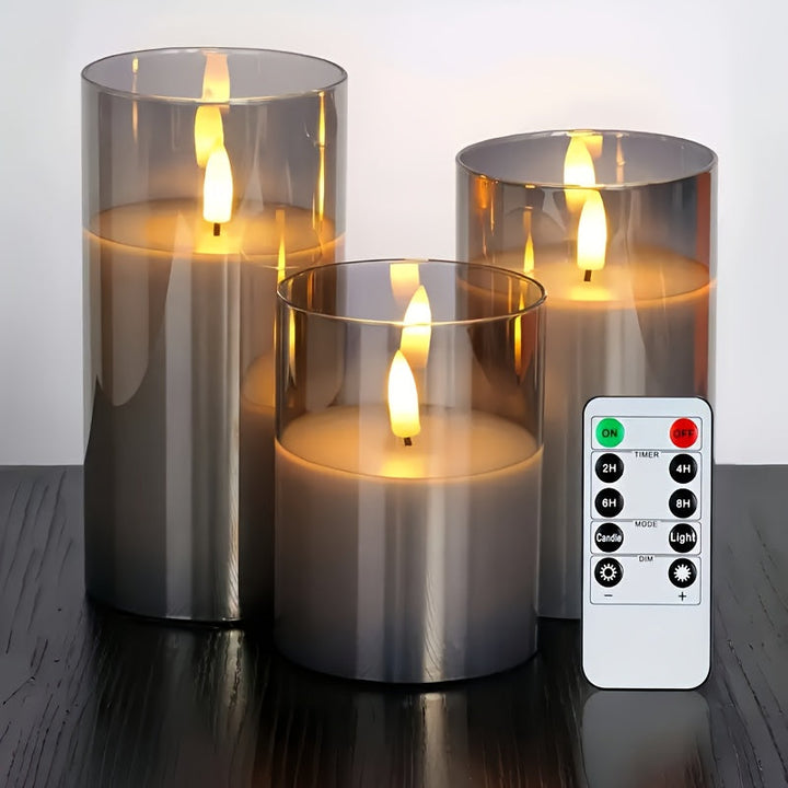 GlowLights – Sett med 3 LED-lys med fjernkontroll Luvikno