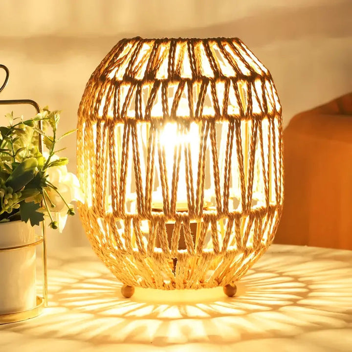 Boho Rattan Lampe Luvikno