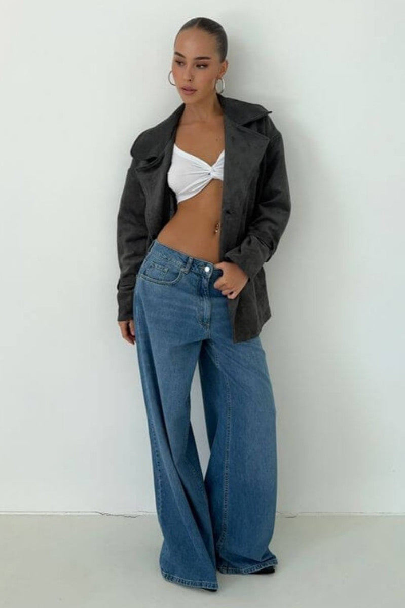 Luvik | Nubukkikaulus Vyötärötakki