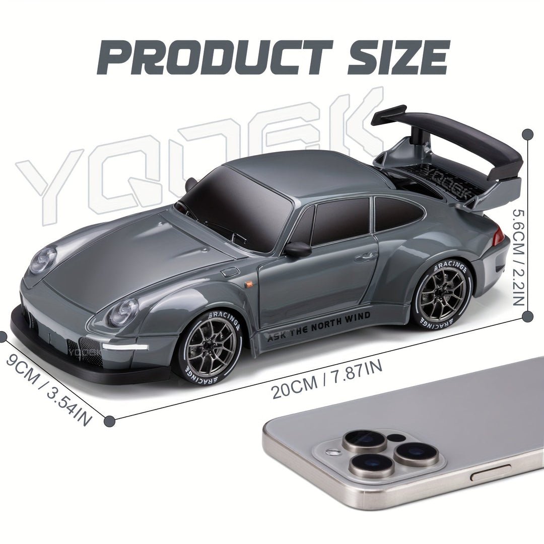 Luvikno | Ultimate 1:24 RC Driftcar med LED-hjul – Oppladbar 4WD racing leketøy