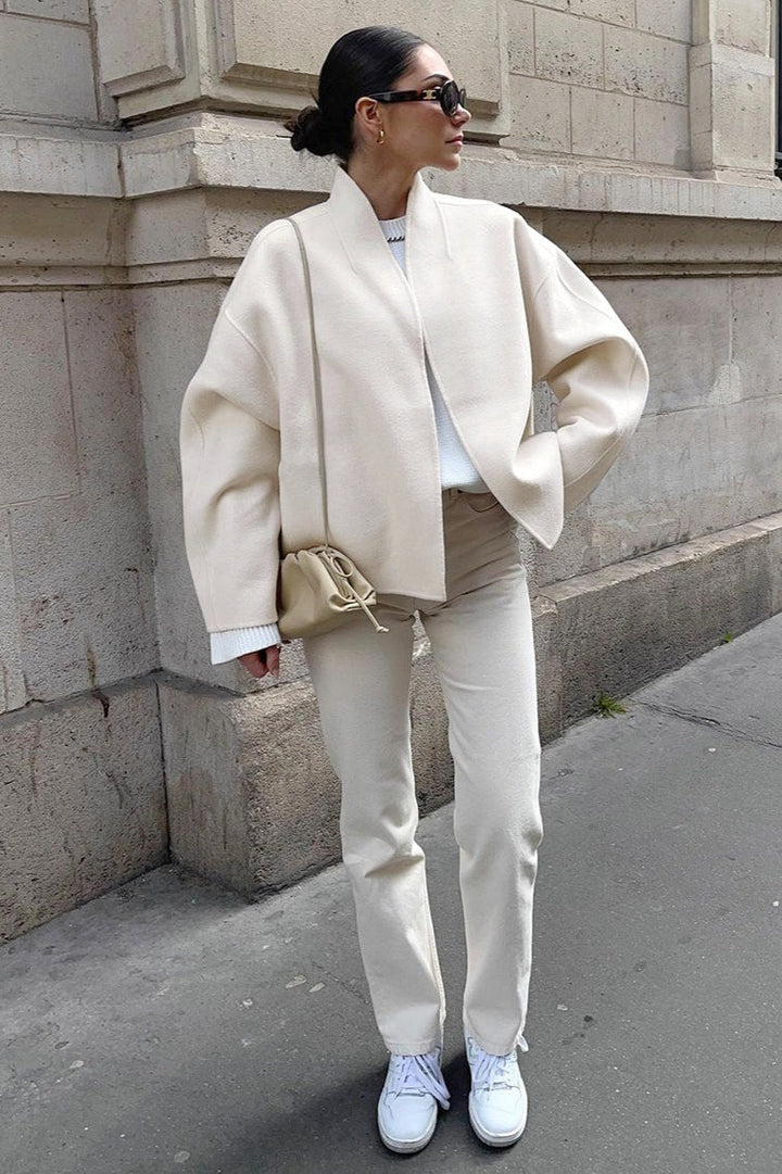 Luvik | Fit Beige Ulljakke