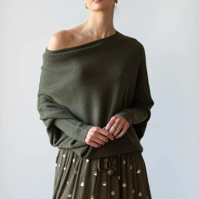 Luvik | Asymmetrisk drapert genser