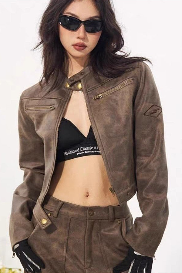 Luvik | Stand Collar Suede Takki