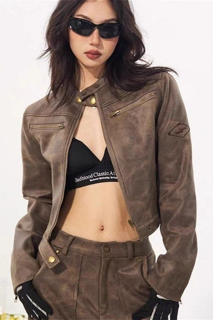 Luvik | Stand Collar Suede Takki