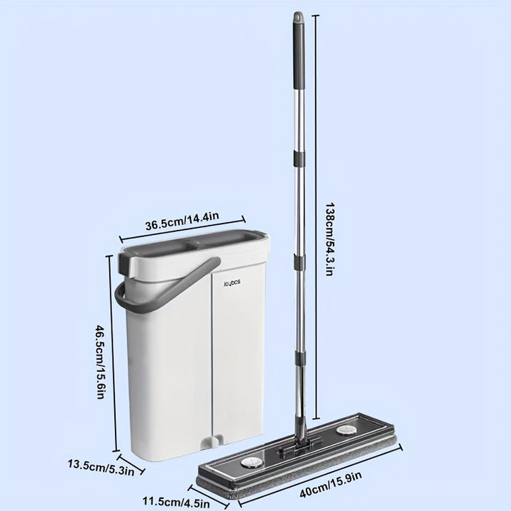 Flat moppesett med bøtte & vridningssystem | Luvikno