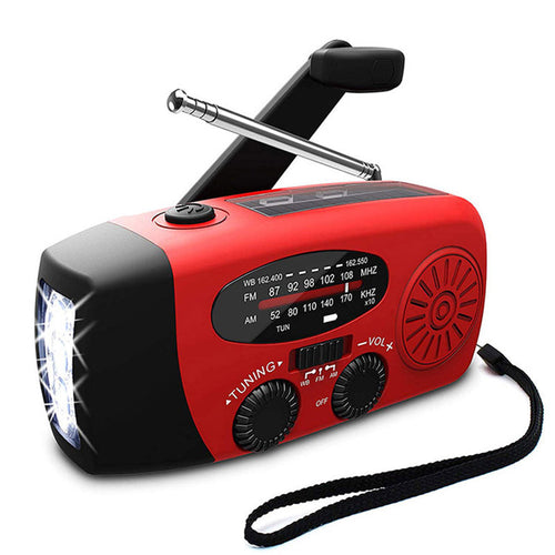 Luvikno | Selvdrevet Nødradio – Håndveiv, Solenergi, Lommelykt & Powerbank – FM/AM Radio, Essensiell for Katastrofer og Nødsituasjoner