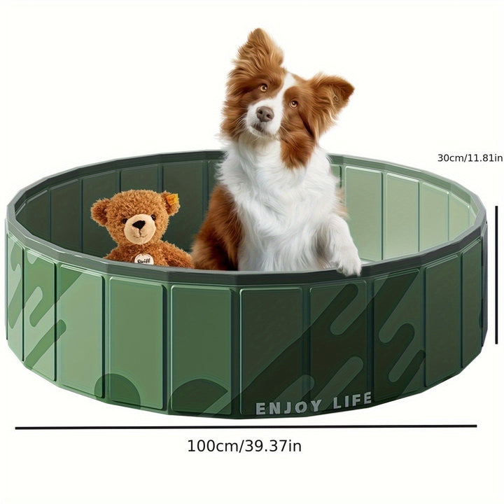 Luvikno | PawLuna Sammenleggbar Hundebad laget av PVC | 80 cm Ø | Robust & Portabel | Perfekt for Sommer & Hage