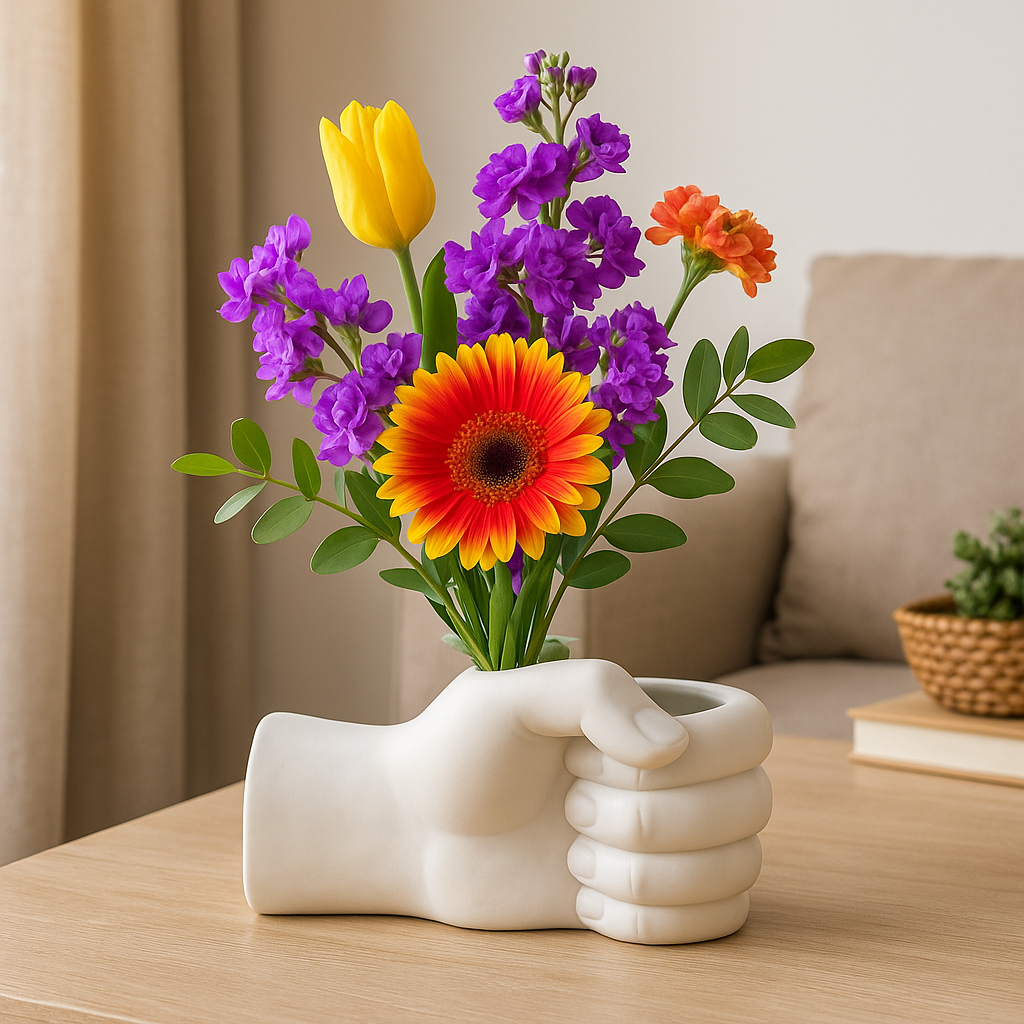 Kunstnerisk Håndbevegelse Keramikk BordLuviknoomst Vase | Luvikno