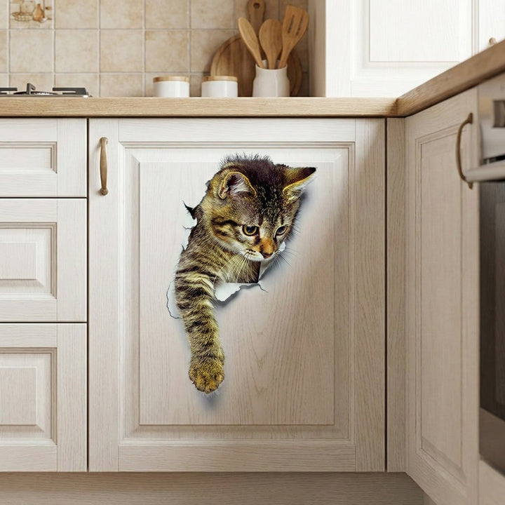 3D Toalettbeskytter Katt Klistremerke | Luvikno