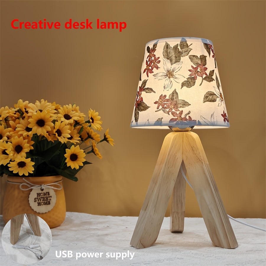 FloralGlow Lampe - Elegant LED Bordlampe med TreLuvikno