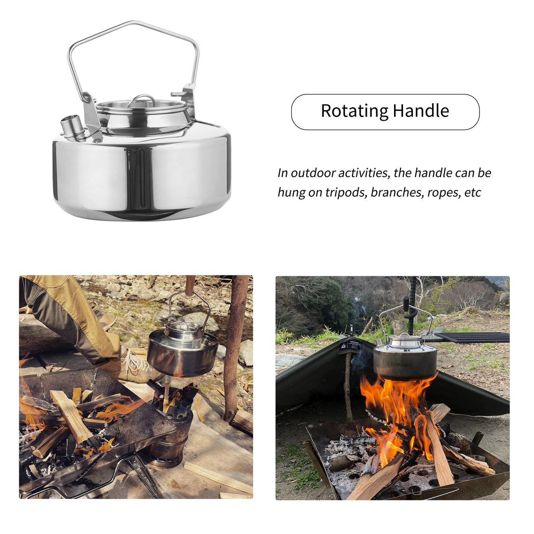 45.6oz Antarcti Rustfritt Stål Ryggsekk Camping Kjele Bushcraft Utstyr | Luvikno