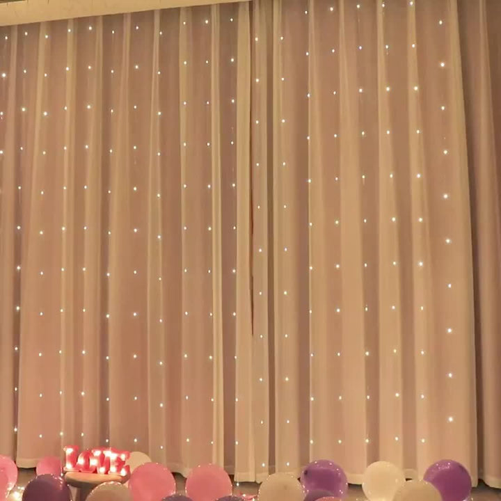 Fairy Lights Curtain Varm Hvit LED USB Sett Luvikno