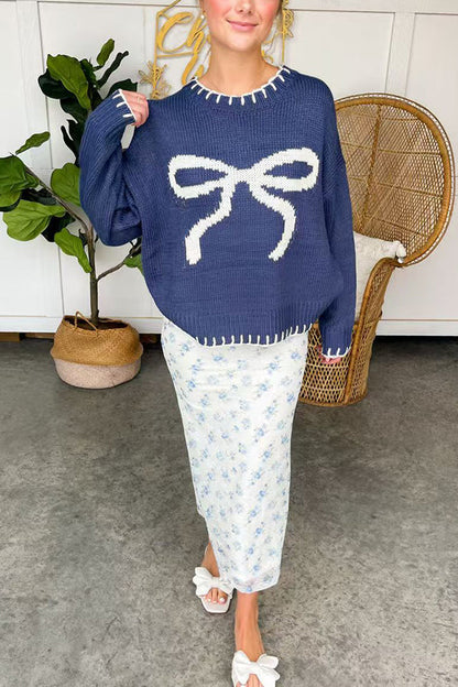 Luvik | Joulusilta Kontrastiväri Sisältää Reuna Pitkähiha Pullover