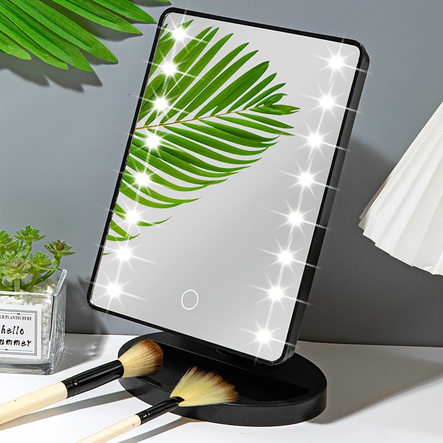 GlowPerfect - Bærbart Sminkespeil med 16 LED-lamper Luvikno