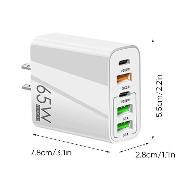 Multi Port Adapter 65W Hurtiglader - US Standard | Luvikno