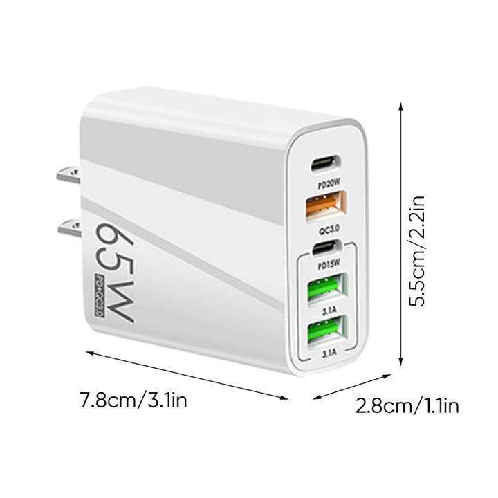 Multi Port Adapter 65W Hurtiglader - US Standard | Luvikno