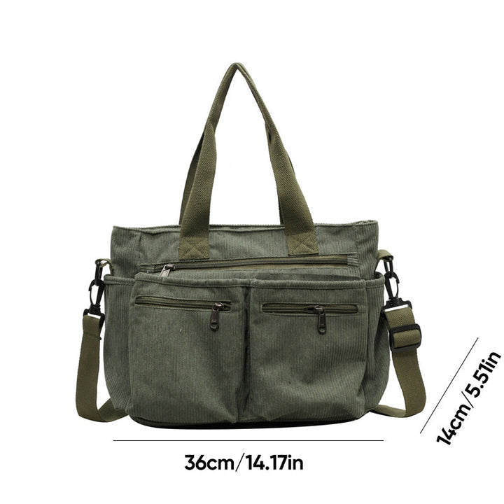 Ensfarget kordfløyels totebag | Luvikno