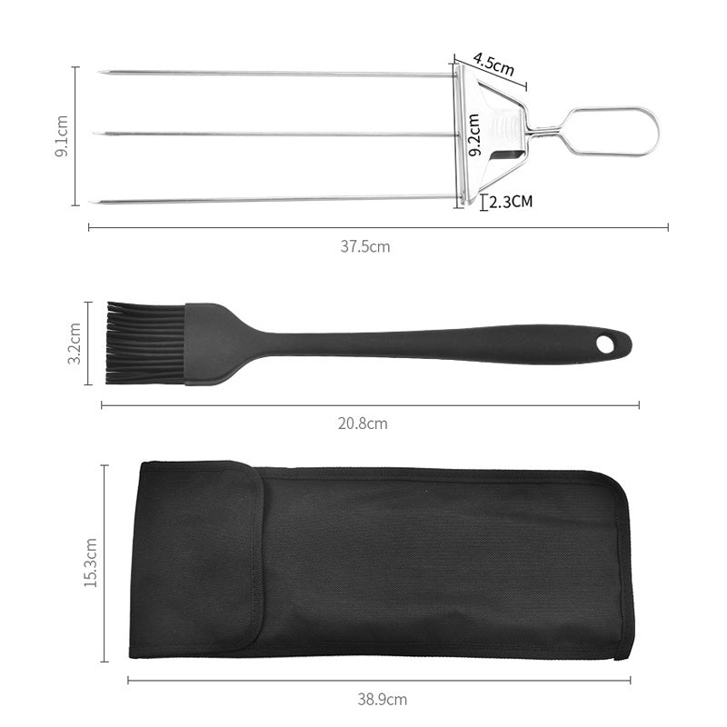 3 Way Grillspyd, Rustfritt Stål Spyd for BBQ | Luvikno