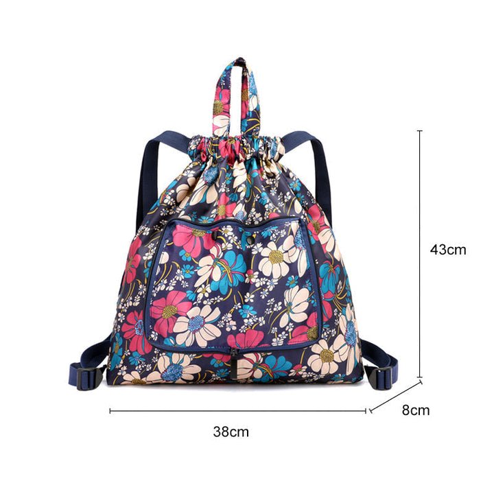 Samlebar trykt nylon ryggsekk med snor | Luvikno