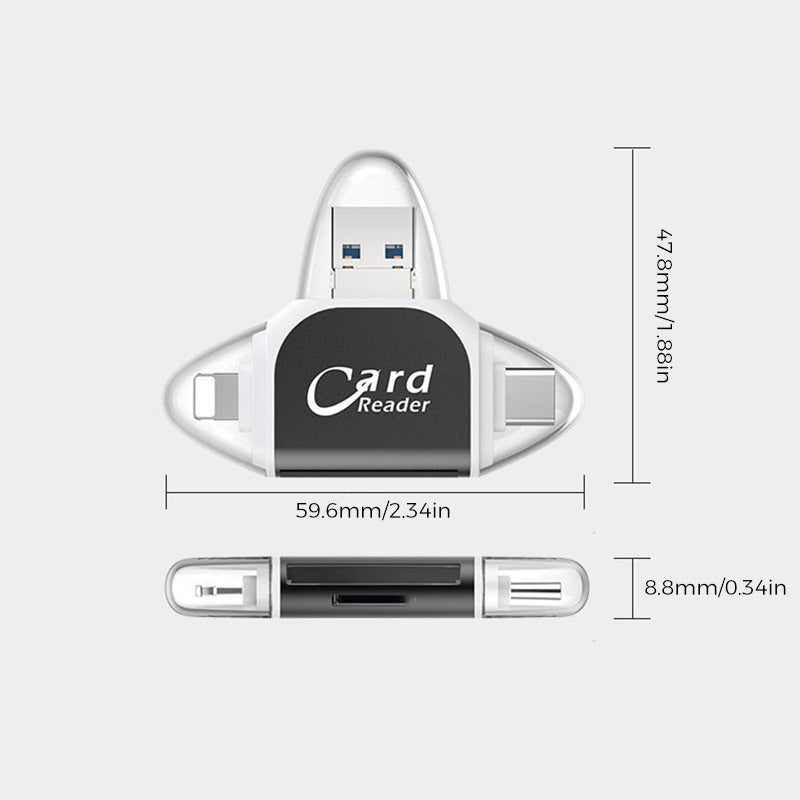 4-i-1 universell multiport SD TF kortleser | Luvikno