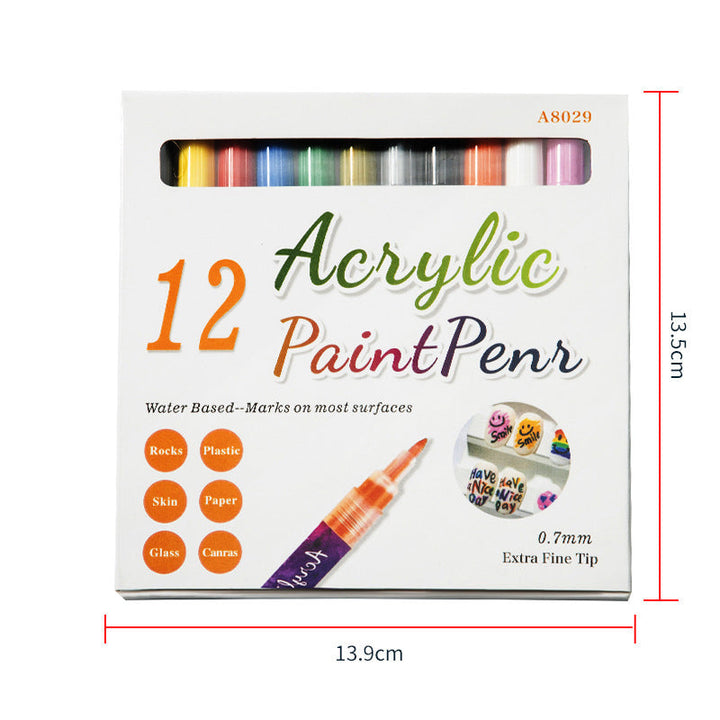 Luvikno | 12-farge ultratynn buet neglepenn