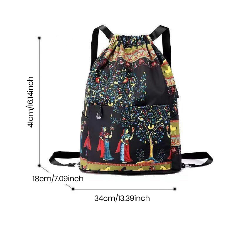 Drawstring skulderveske i etnisk stil | Luvikno