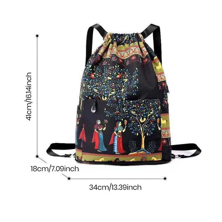 Drawstring skulderveske i etnisk stil | Luvikno