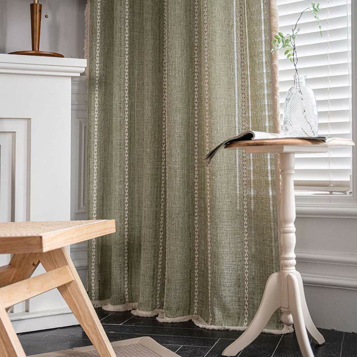Enkel Stripe Hollow-out Semi-skygge Tussel Gardin | Luvikno