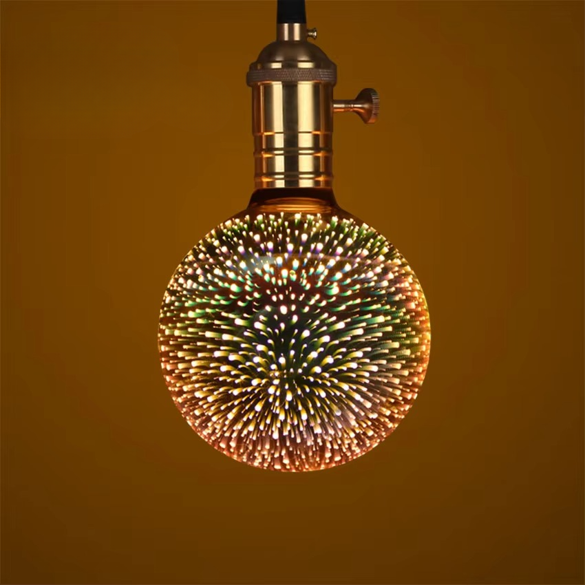 3D Starburst LED-pære – Vintage Edison fyrverkeri lys – E27 Luvikno