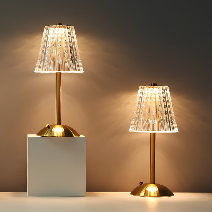 Golden Crystal Table Lamp - Aurora Luxe | Luvikno